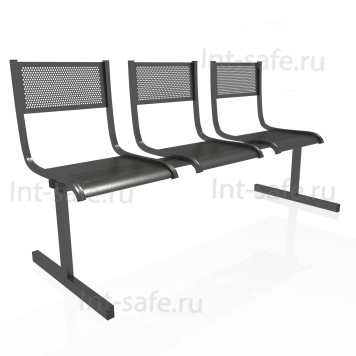 Секция из 3-х стульев СП33Н10 черная-1