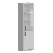 Арго Шкаф комбин. узк.со стеклом(пр) А-321+А-стл321пр Серый